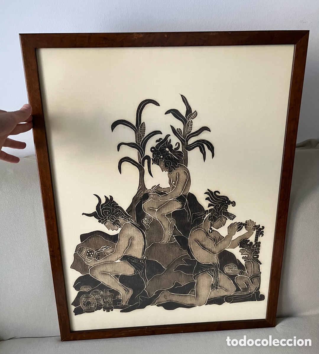 Arte: Cuadro con grabado en tela - Mayas - Foto 2