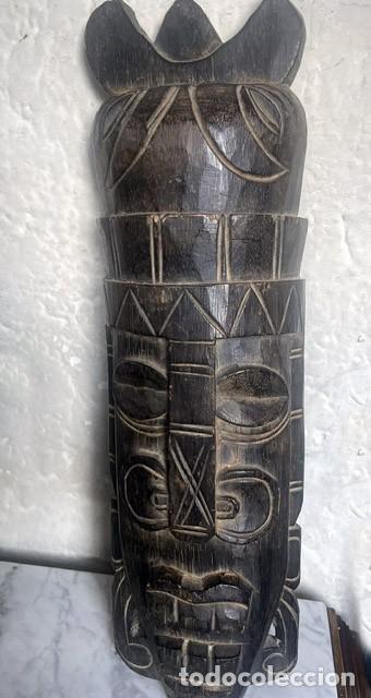 Arte: M&aacute;scara / T&oacute;tem de pared de madera tallada estilo Tribal (50 cm)