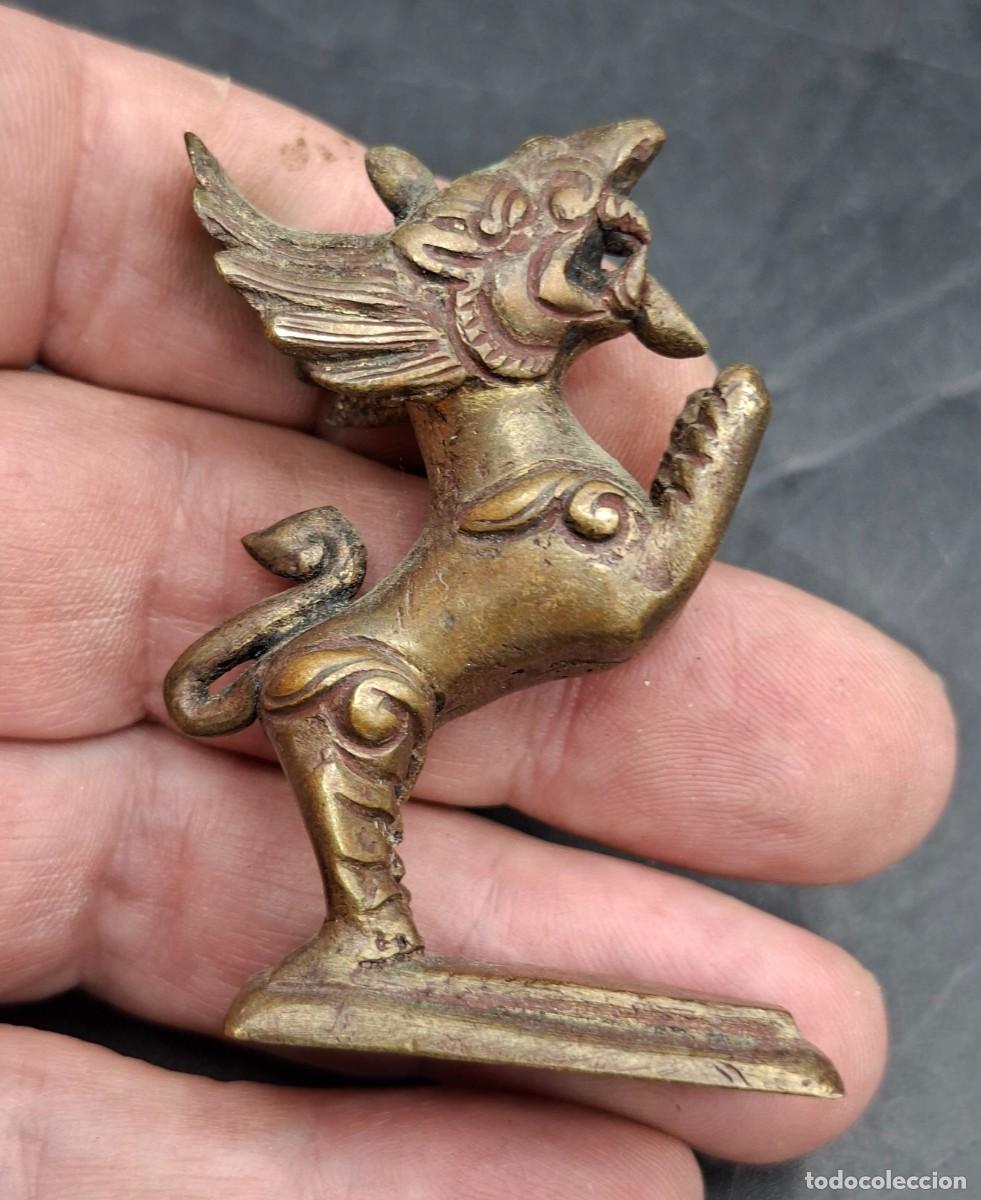 Kunst: Leon garuda tibetano en bronce simbolo de proteccion budista