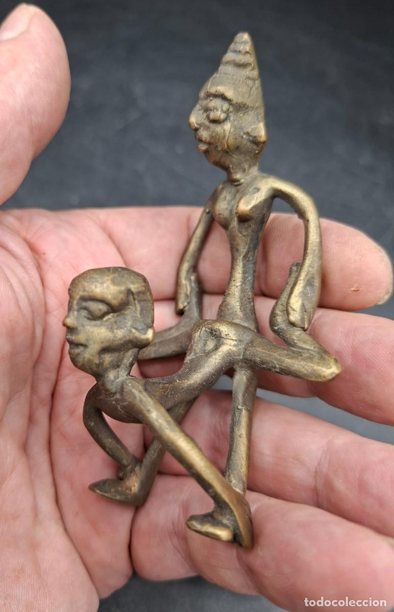 Kunst: Figura erotica africana en bronce probablemente de Costa de Marfil