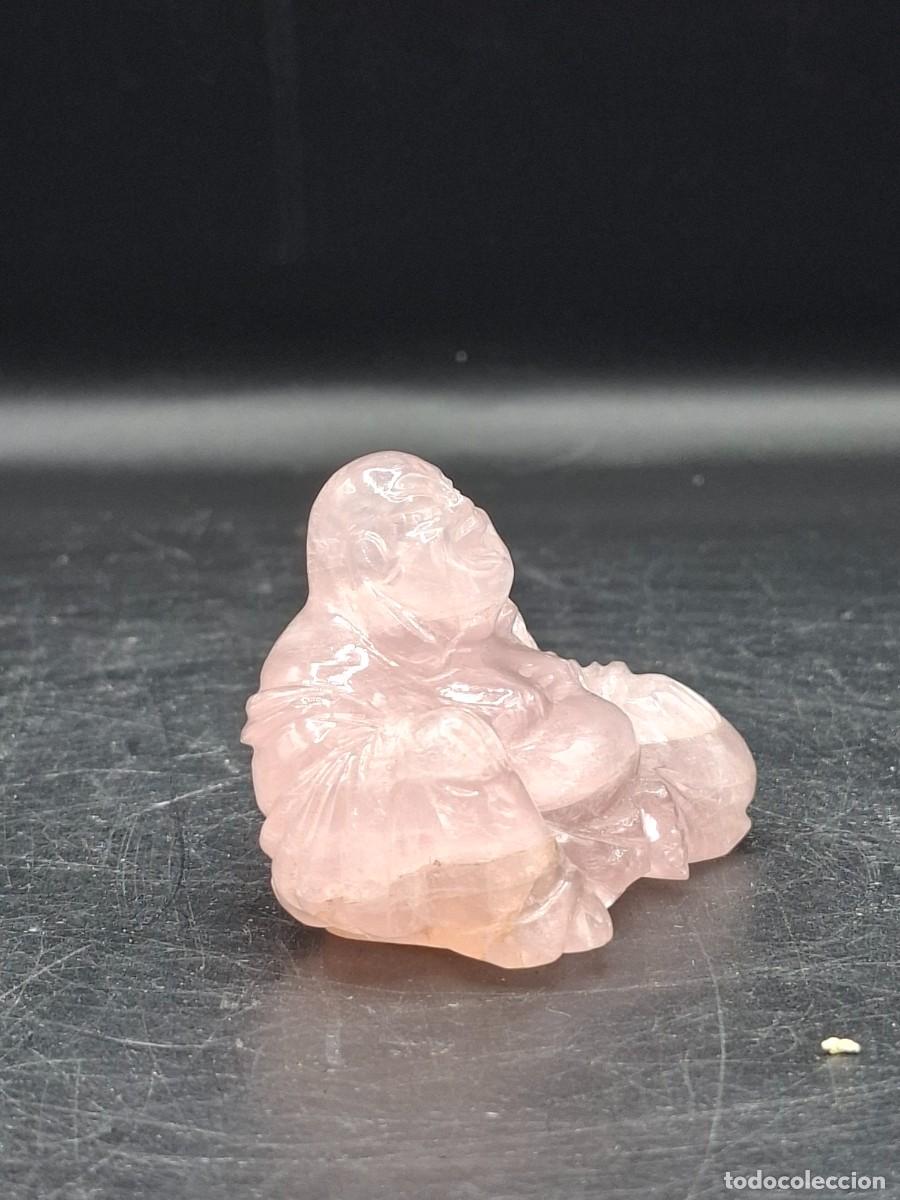 Arte: Figura de Buda Sonriente en cuarzo rosa - Foto 5