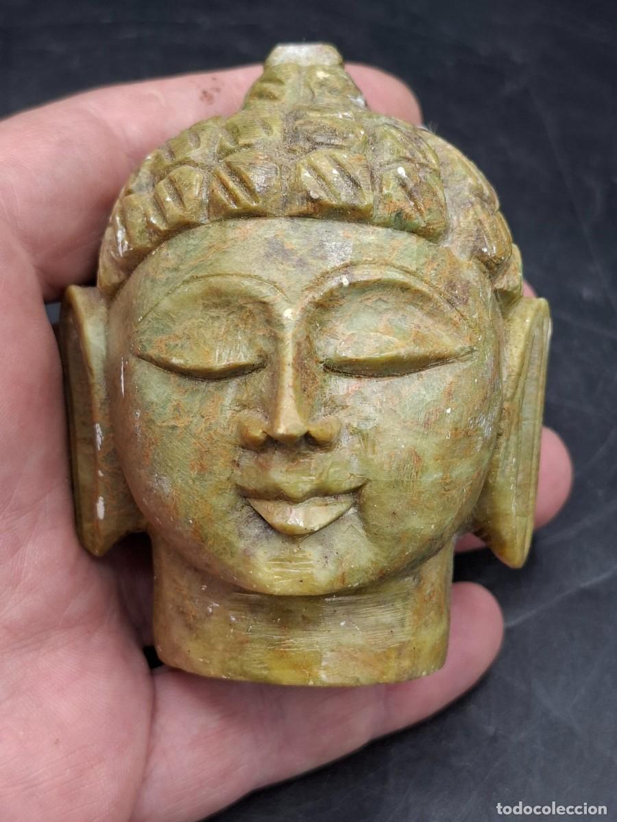 Kunst: Cabeza de Buda tallada a mano en esteatita