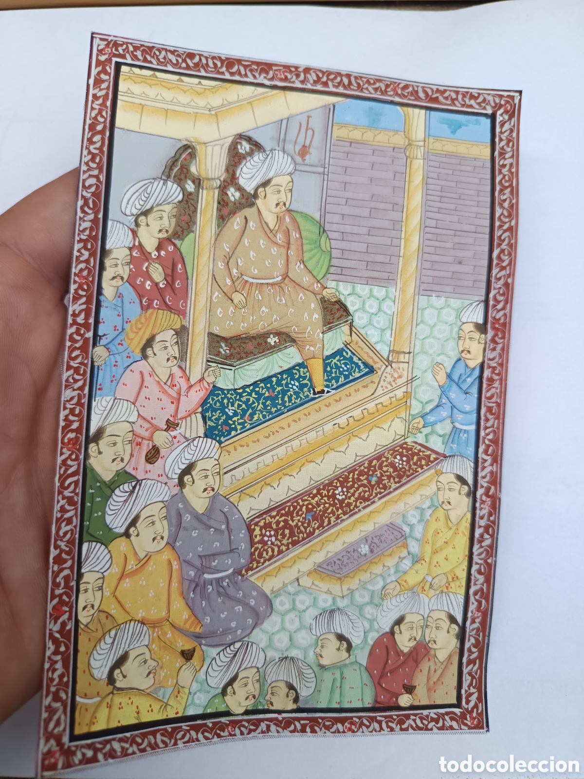 Arte: Escena estilo persa en fin&iacute;simo hilo de seda - Foto 4