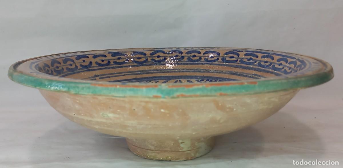 Kunst: ANTIGUO CUENCO MOKHFIA ARTESANAL DE CERAMICA VIDRIADA TRADICIONAL DEL NORTE DE AFRICA - ff. S. XIX