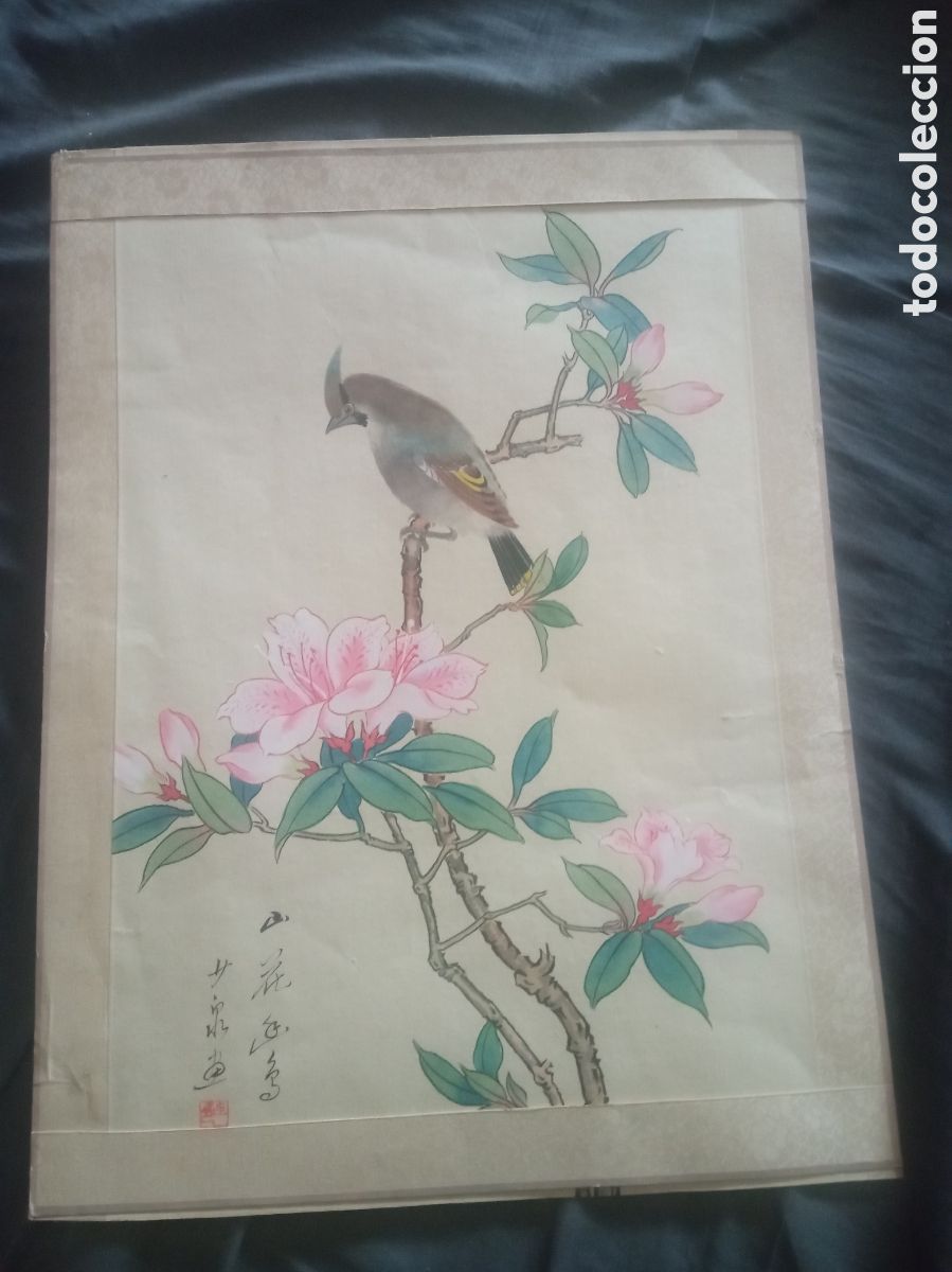 Arte: Antiguo cuadro oriental, pintado, mide 40x30 cm