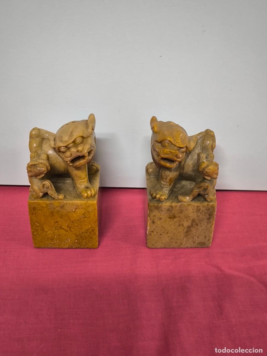 Arte: PAREJA DE FURIAS EN PIEDRAS DURAS CHINA