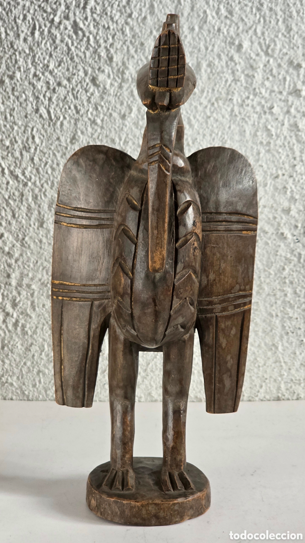 Arte: Talla Madera Figura C&aacute;lao P&aacute;jaro Sagrado Africano - Costa de Marfil - &Aacute;frica Decoraci&oacute;n Dise&ntilde;o