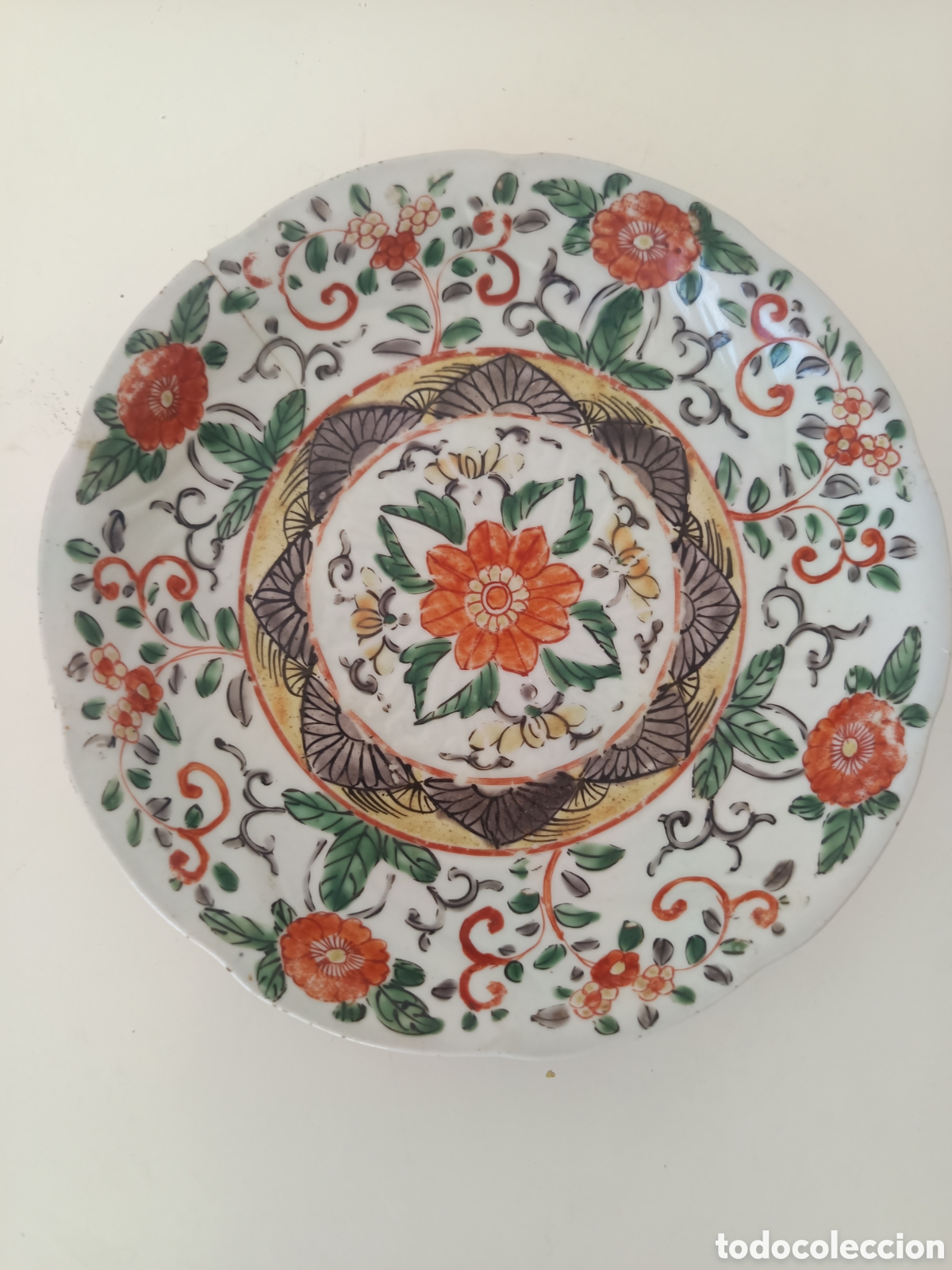 Art: Antiguo plato China imary siglo XIX plate flores