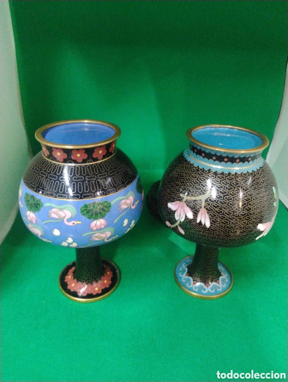 Arte: 2 Jarrones Cloisonne - Foto 7