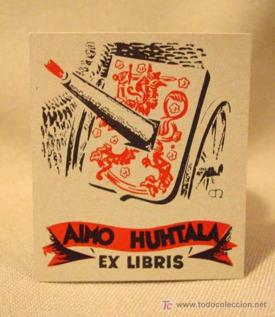 Arte: EXLIBRIS, EX LIBRIS, AIMO HUHTALA, MEDIDAS: 6 X 7 CM. - Foto 1