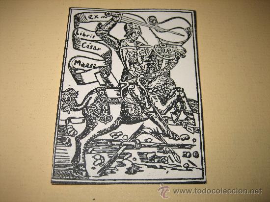 Arte: EX LIBRIS CESAR MAESE BLANCO Y NEGRO - Foto 1