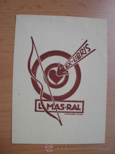Arte: EX - LIBRIS : L.MAS-RAL - J.Anglada - Vill&aacute; - Foto 1