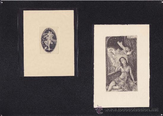 Arte: 2 EX-LIBRIS DE: EUGENE STRENS. 9x12 / 10x15. Ex-Libris. Ex-Libris. Excelente 2 EX-LIBRIS DE: EUGENE - Foto 1