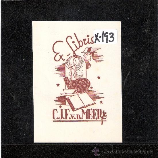 Arte: EX-LIBRIS- C.J.F.V.D. MEER - (X-193) - Foto 1