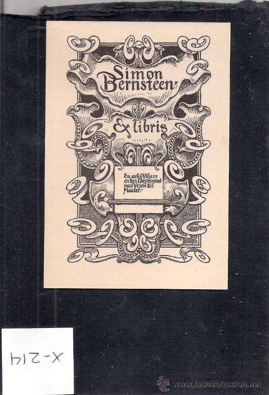 Arte: EX LIBRIS  - SIMON BERNSTEEN -( X-214) - Foto 1