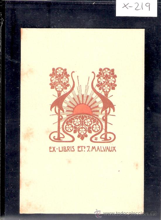Arte: EX LIBRIS  -J. MALVAUX - ( X-219) - Foto 1