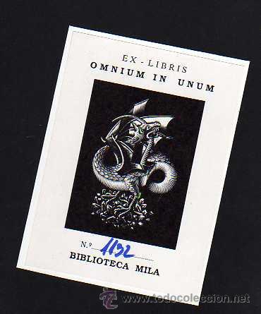 Arte: EXLIBRIS BOOKPLATE - BIBLIOTECA MILA - Foto 1