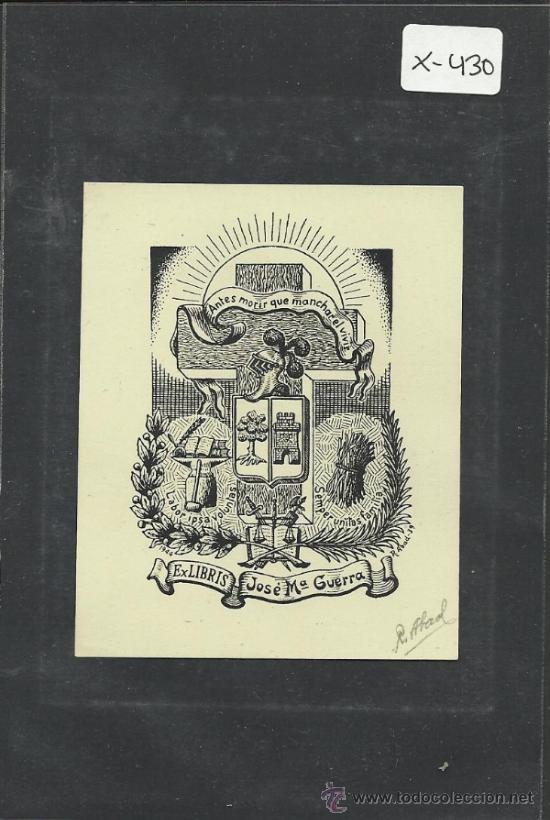 Arte: EX LIBRIS JOSE M&ordf; GUERRA - (X-430) - Foto 1