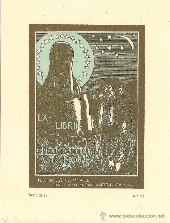 Arte: EX-LIBRIS DE JOSEP DE RIQUER PER ANGEL BATLLE Y TEJEDOR - Foto 1