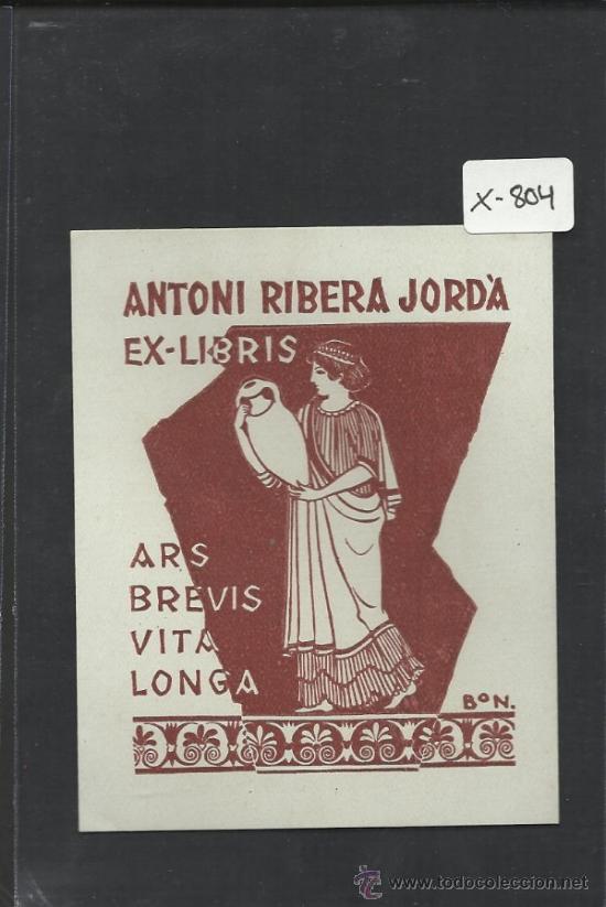 Arte: EX LIBRIS  - ANTONI RIBERA - BON - (X-804) - Foto 1