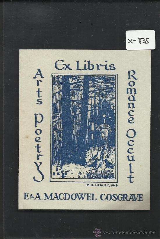 Arte: EX LIBRIS  - MAC DOWELL COSGRAVE -  (X-835) - Foto 1