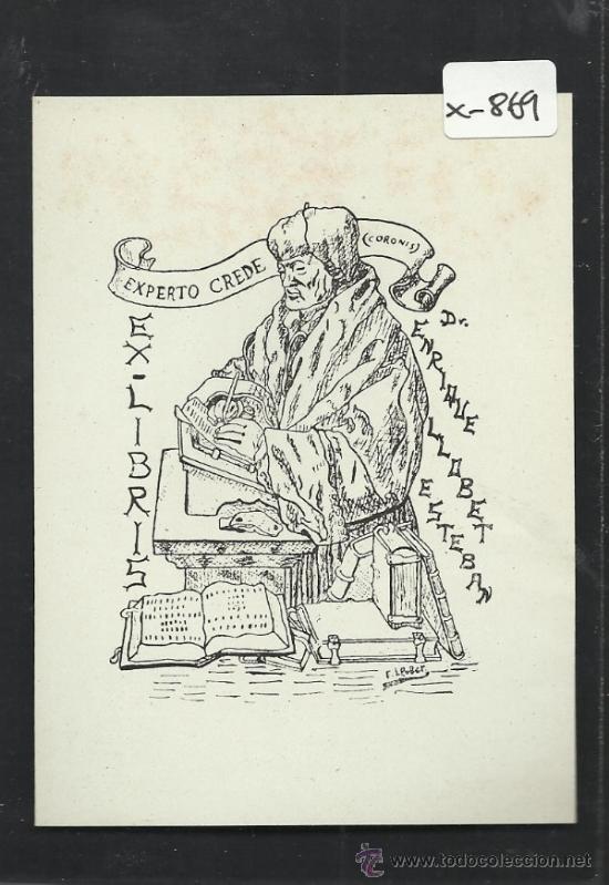 Arte: EX LIBRIS - DR.ENRIQUE LLOBET ESTEBAN - (X-869) - Foto 1
