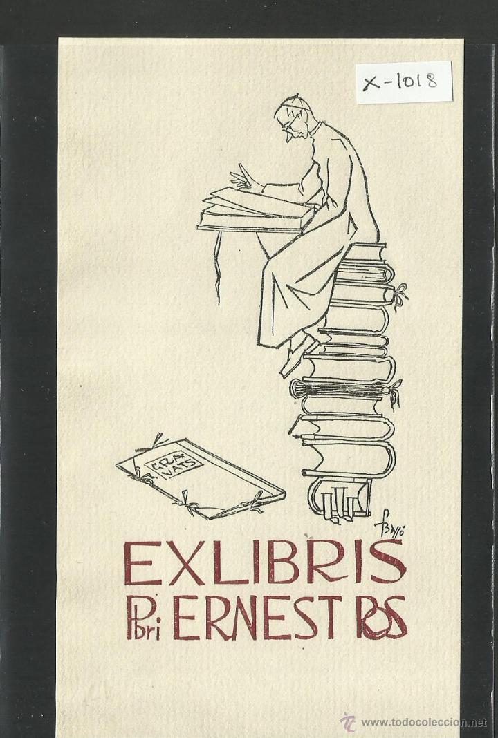 Arte: EX LIBRIS - ERNEST ROS - 9 X 15 CM - (X-1018) - Foto 1