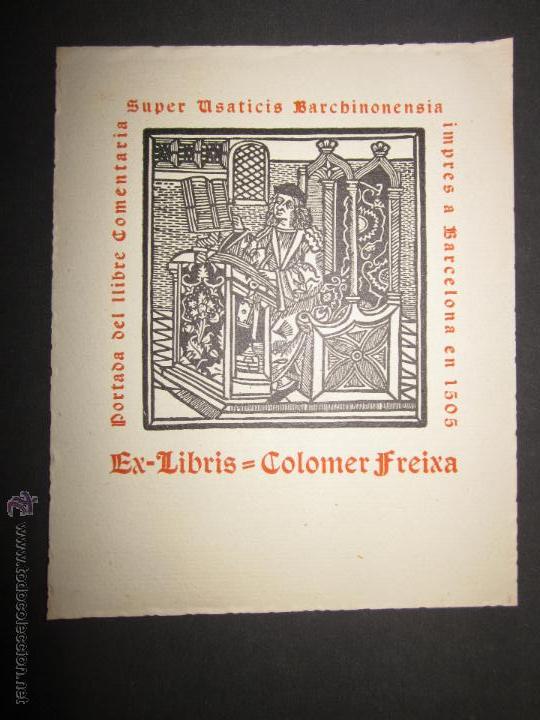 Arte: EX LIBRIS - COLOMER FREIXA - (X-1032) - Foto 1