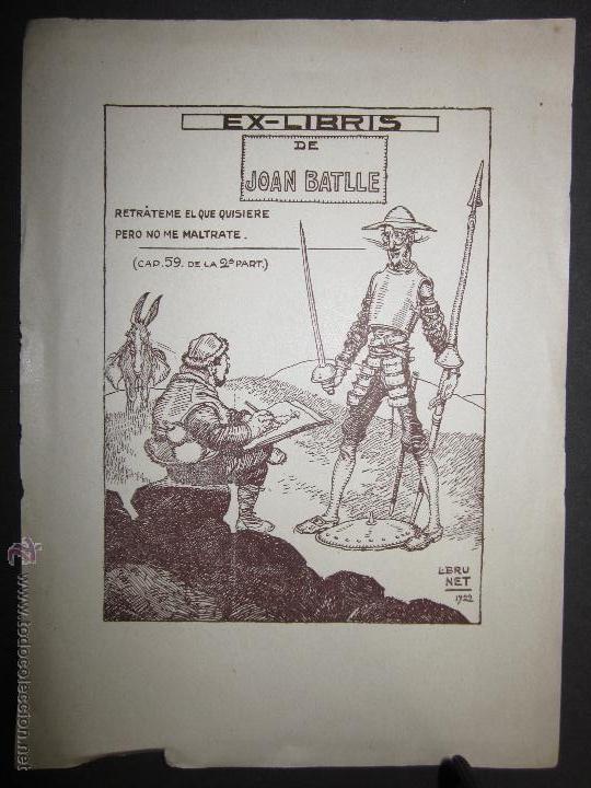 Arte: EX LIBRIS - JOAN BATLLE - BRUNET (X-1092) - Foto 1