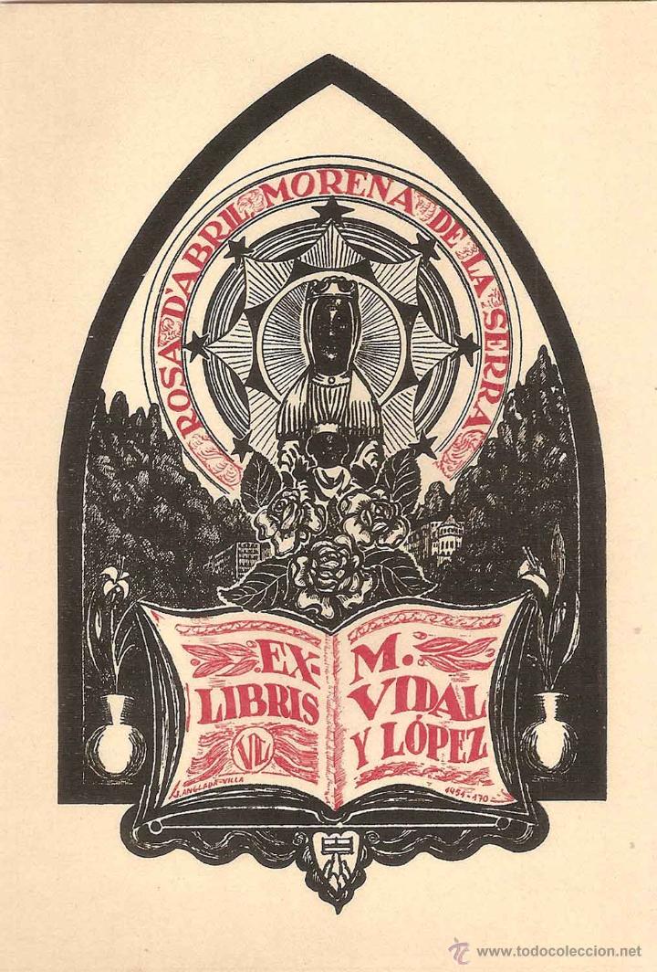 Arte: EX-LIBRIS DE JOAN ANGLADA VILLA PER MANUEL VIDAL Y LOPEZ - 1951 - Foto 1
