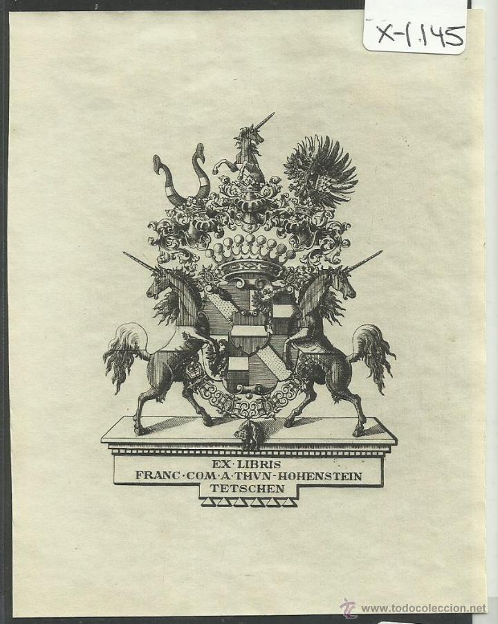 Arte: EX LIBRIS - FRANC COM A THUN HOHENSTEIN TETSCHEN - (X-1145) - Foto 1