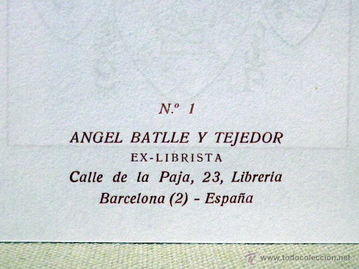Arte: EX - LIBRIS, N&ordm; 1, ANGEL BATLLE y TEJEDOR - Foto 2