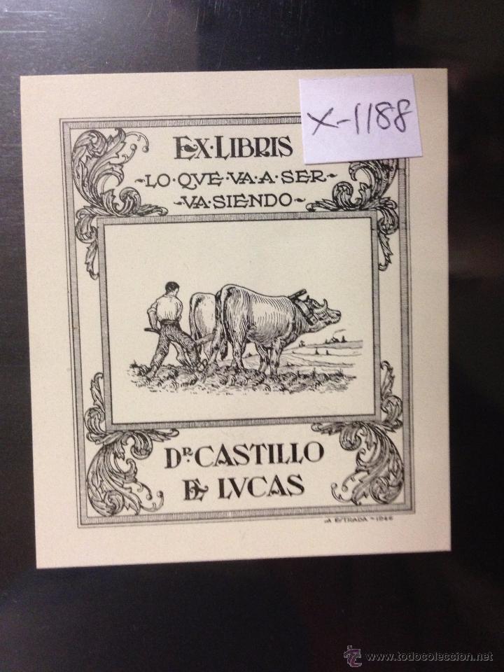 Arte: EX LIBRIS - DR CASTILLO E LUCAS - ESTRADA - (X- 1188) - Foto 1