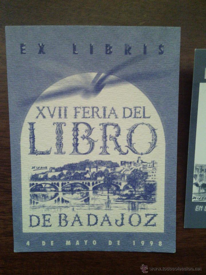 Arte: Lote 6 exlibris feria del libro de Badajoz. - Foto 3