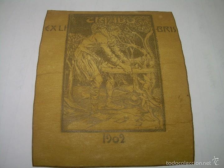 Arte: ANTIGUO EX LIBRIS MODERNISTA... A&Ntilde;O 1.902....TRIADO. - Foto 1