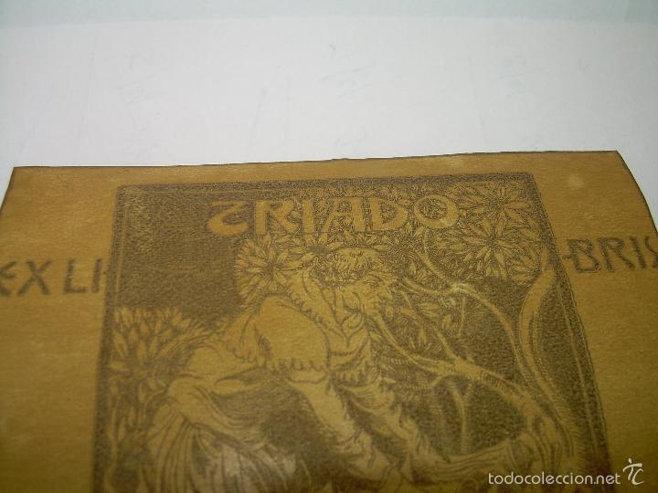 Arte: ANTIGUO EX LIBRIS MODERNISTA... A&Ntilde;O 1.902....TRIADO. - Foto 2