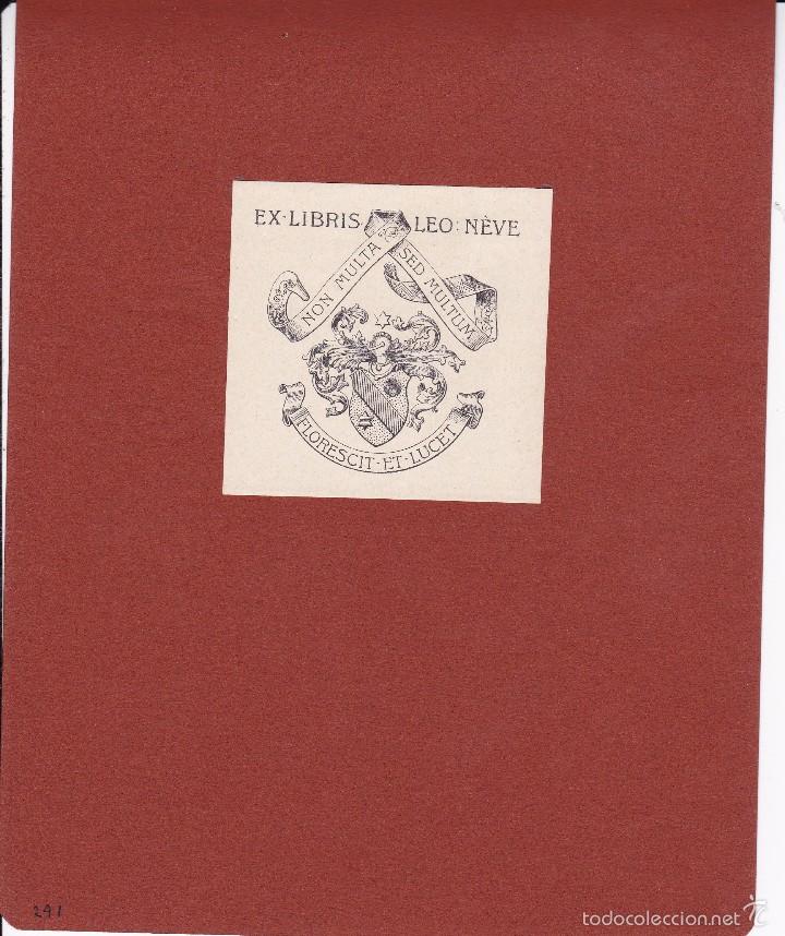 Arte: Exlibri Leo N&eacute;ve 6x6ctms. 1919 - Foto 1