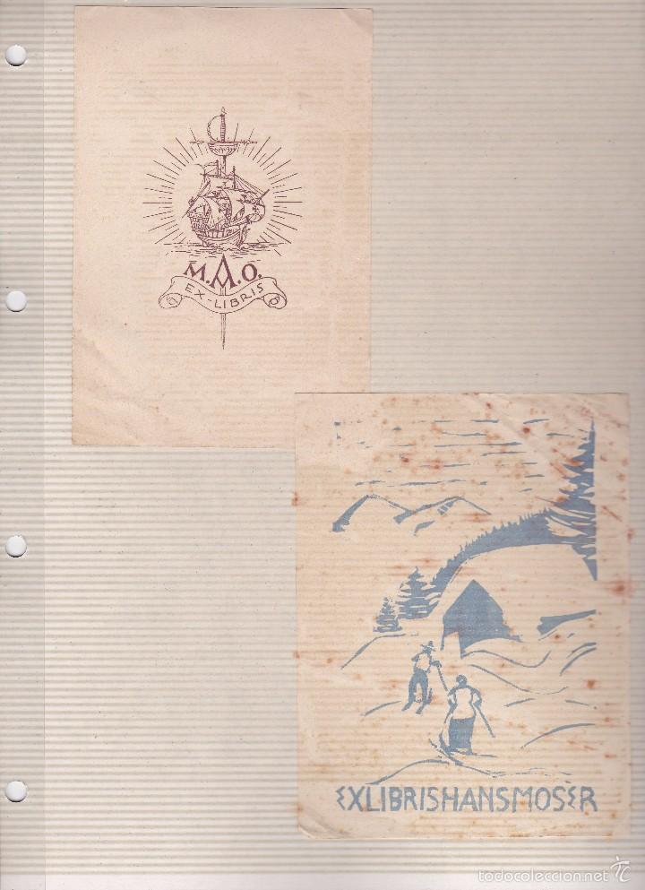 Arte: 2 exlibris principios siglo XX (pegados al papel) - Foto 1