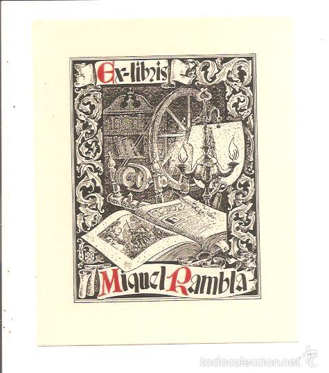 Arte: EX-LIBRIS MIGUEL RAMBLA - AUTOR MATEU AVELLANEDA - Foto 1