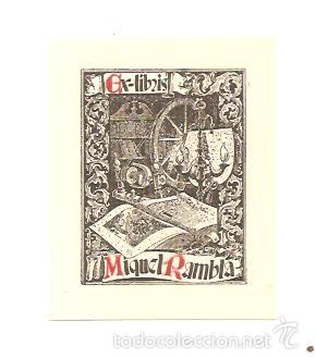 Arte: EX-LIBRIS MIGUEL RAMBLA - AUTOR MATEU AVELLANEDA - Foto 1