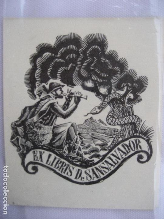 Arte: Ex-Libris Dr, Sansalvador. 9 x 11cms. Artigas. - Foto 1