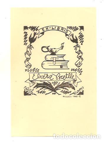 Arte: EX-LIBRIS DE ELVIRA BATLLE - AUTOR ROSSELL - Foto 1