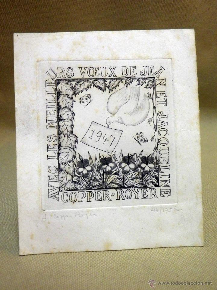 Arte: EX LIBRIS, COPPER ROYER, 1947 - Foto 1