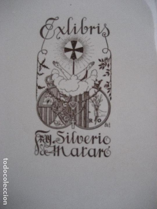 Arte: Ex-Libris. Fray Silverio de Matar&oacute;. 1920. 14.5 x 9.5 cms. - Foto 1