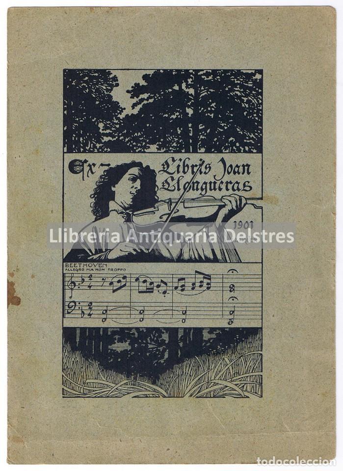 Arte: [Ex Libris. Alexandre de Riquer. 1901] EX-LIBRIS JOAN LLONGUERAS - Foto 1