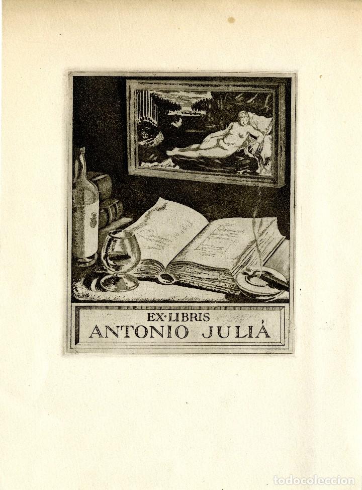 Arte: Alejandro Coll (1897-1975). Ex Libris Antonio Juli&agrave; - Foto 1