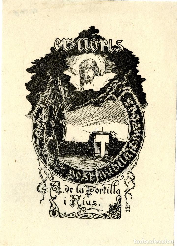 Arte: Castells, Mariano. Ex Libris de A. de la Portilla i Rius - Foto 1
