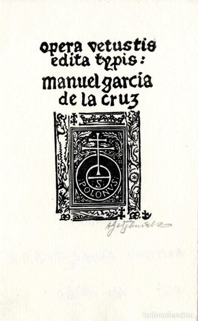 Arte: Ex Libris Manuel Garc&iacute;a de la Cruz - Foto 1