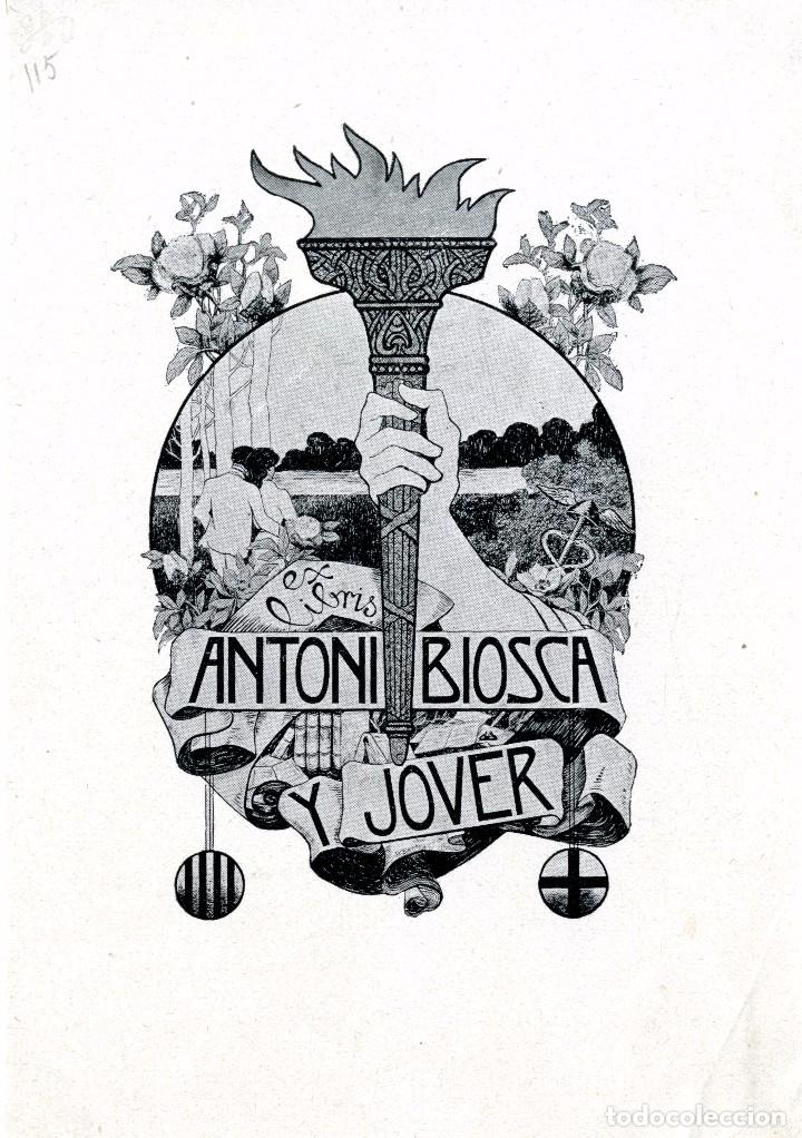 Arte: Bertr&aacute;n, R. Ex Libris para Antoni Biosca Jover - Foto 1