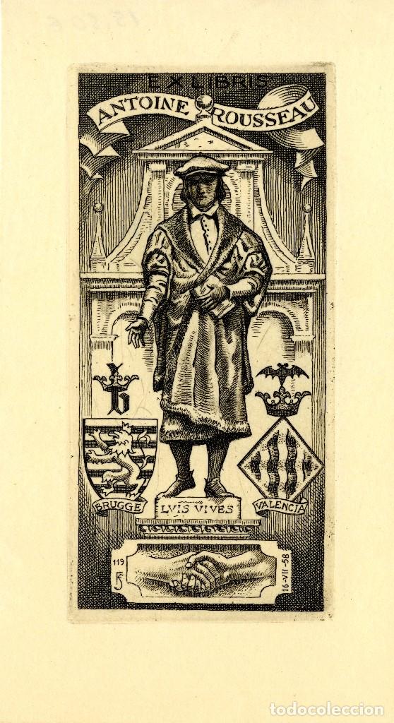 Arte: Fern&aacute;ndez S&aacute;ez, J. (1924). Ex Libris para Antoine Rousseau - Foto 1